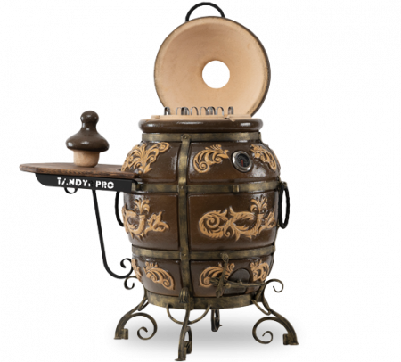 Тандыр Эко Персидский (черный) столик дерево,откидная крышка